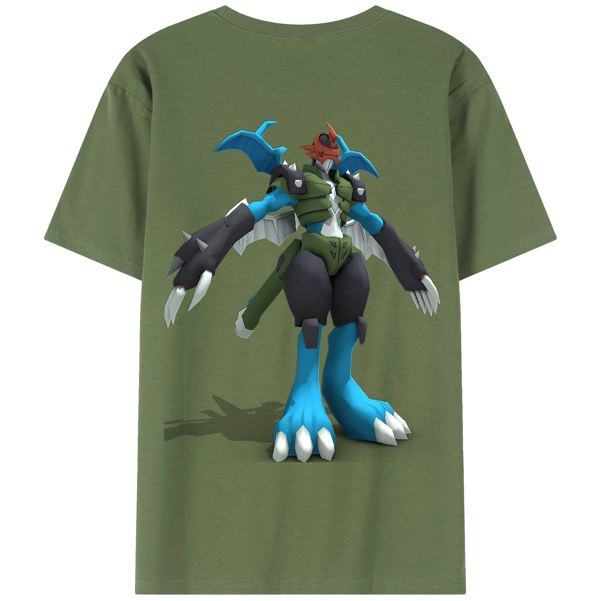 （画像用） Digimon デジタルモンスター/デジモン 綿100％ メンズ半袖Tシャツ（バックプリント） 通気性